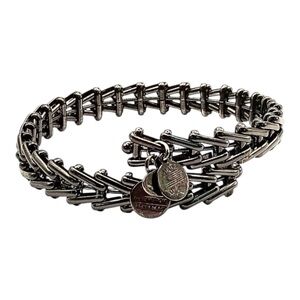 Alex & Ani Vintage Sixty-Six Silver Hematite Wrap Bracelet Energy Healing Charm